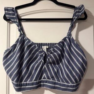 American Eagle Navy and White Striped Bra Top XL Like New